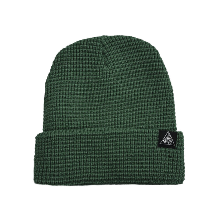 Waffle Knit Logo Patch Beanie