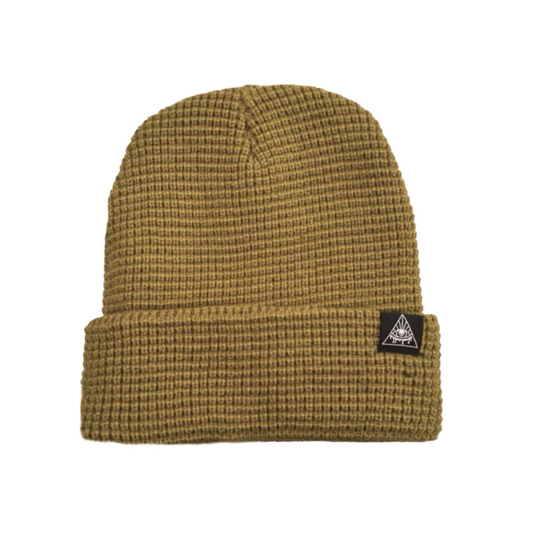 Waffle Knit Logo Patch Beanie