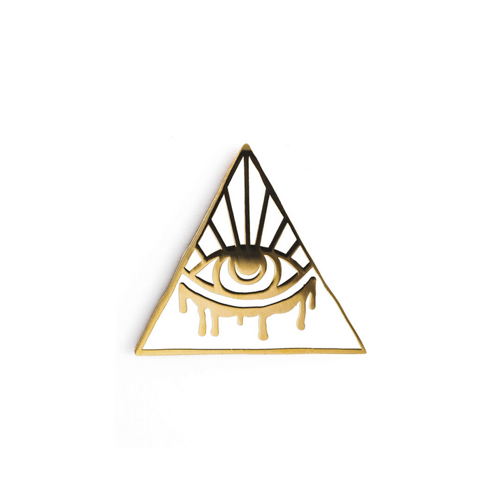 White EVOL-EYE Logo Enamel Pin